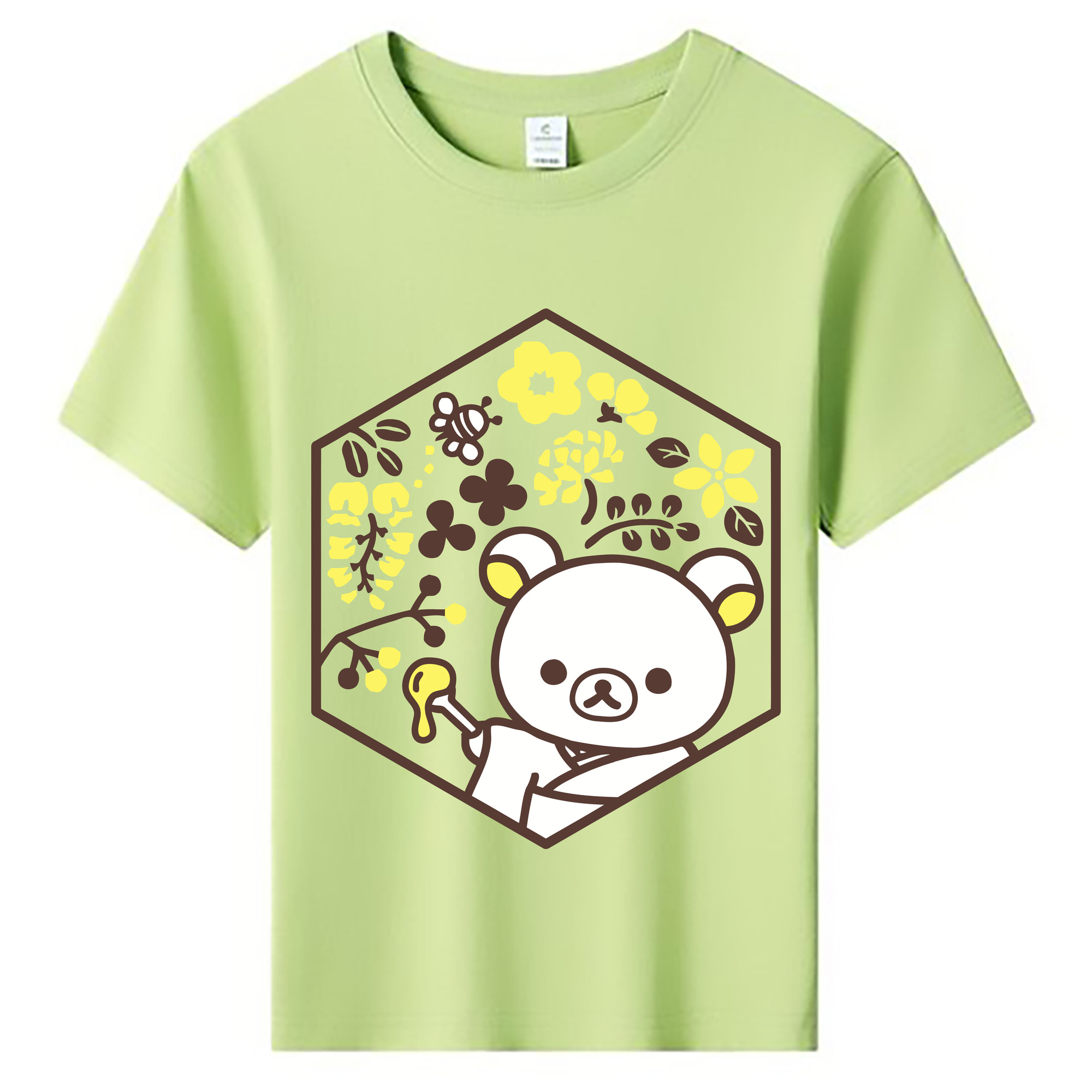（画像用） リラックマ リラックマ キイロイトリ Rilakkuma Korilakkuma Kiiroitori 綿100％キッズTシャツ（フロントプリント）